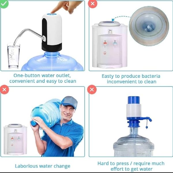Automatic Electric Water Dispenser Pump | 1200mAh-Rechargeable Water Dispenser Pump | Portable USB Charging Wireless Water Pump | Automatic Drinking Water Dispenser | Dispenser Bottle Pump | Auto Water Bottle Dispenser Pump