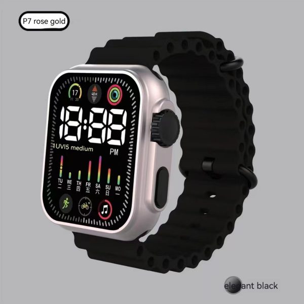 Digital Sports Led Electronic Watch | P7 Rose Gold Marine Band Fashion