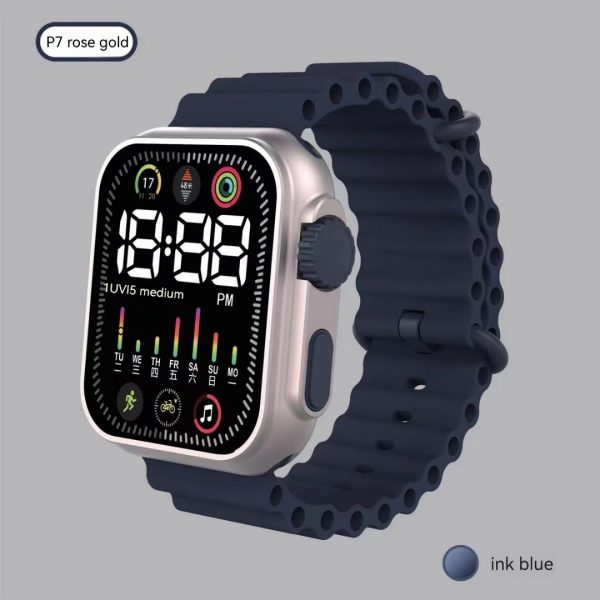 Digital Sports Led Electronic Watch | P7 Rose Gold Marine Band Fashion